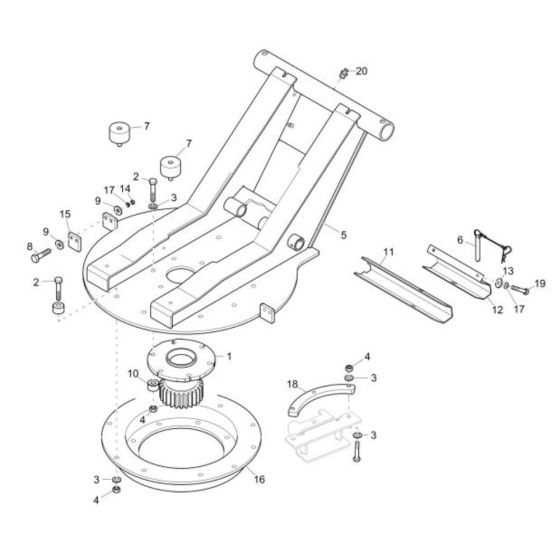 Swing Bracket Assembly for Wacker DT10 Track Dumper