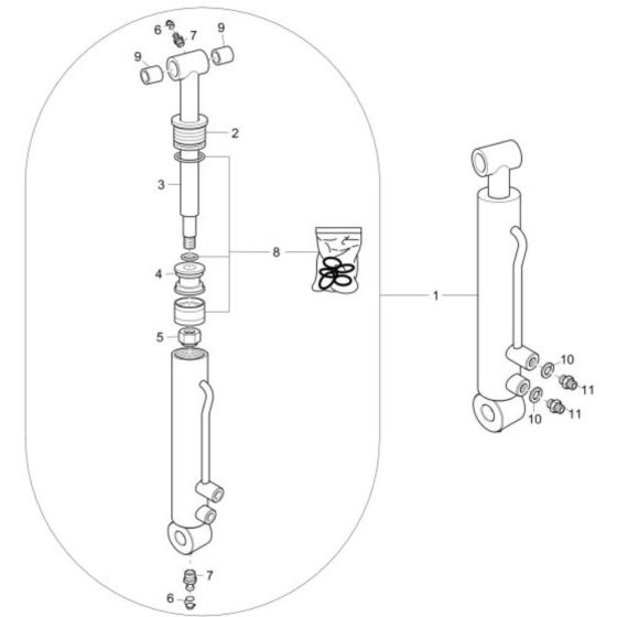 Cylinder Assembly -1 for Wacker DT10e Track Dumper