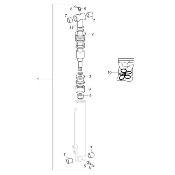 Tilt Ram Assembly for Wacker DT10e Track Dumper