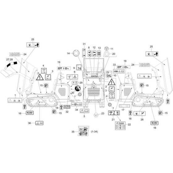 Decals for Wacker DT10e Track Dumper