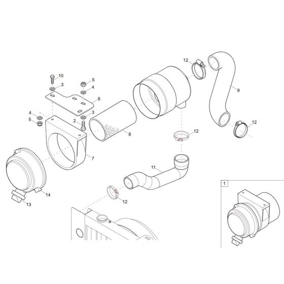 Air Cleaner Assembly for Wacker DT12 Track Dumper