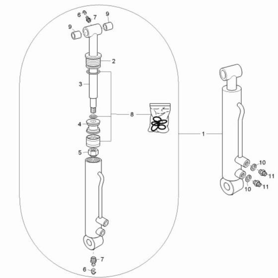 Cylinder Assembly -1 for Wacker DT12 Track Dumper