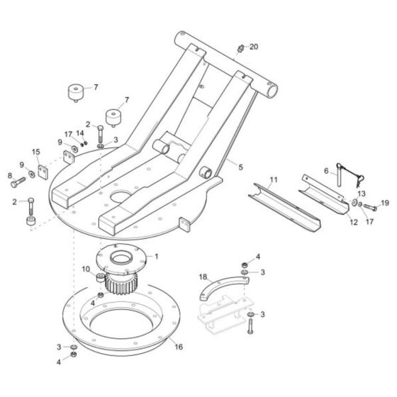 Swing Bracket Assembly for Wacker DT12 Track Dumper