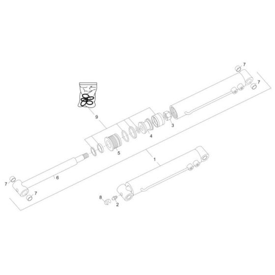 Bucket Tilt Cylinder Assembly for Wacker DT12 Track Dumper