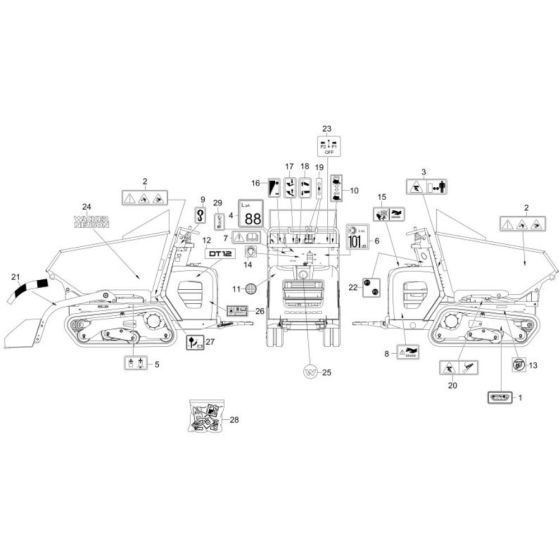 Decals for Wacker DT12 Track Dumper