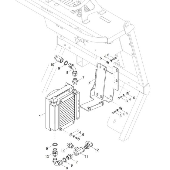 Combi Cooler Assembly for Wacker DT12p Track Dumper