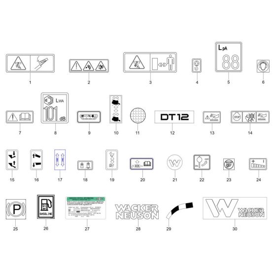 Decals for Wacker DT12p Track Dumper