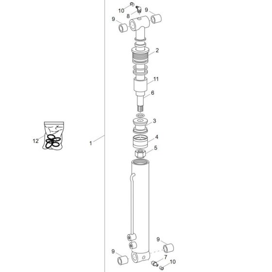 Tilt Ram Assembly for Wacker DT12p Track Dumper