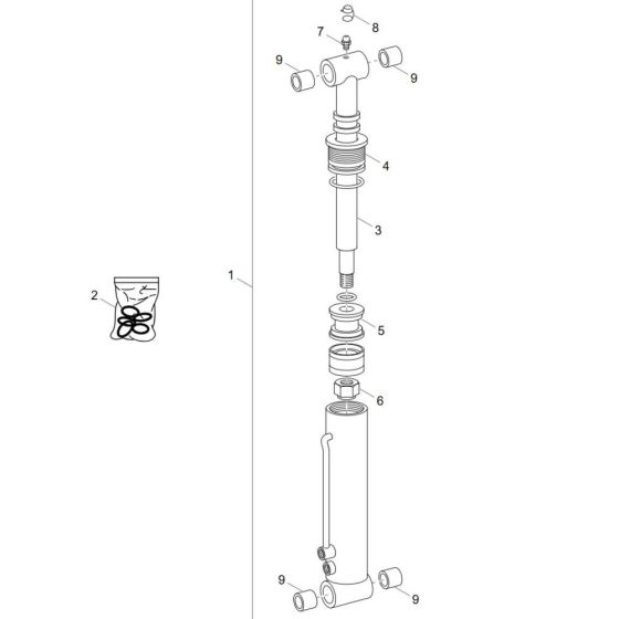 Tilt Ram (High Tip) Assembly for Wacker DT12p Track Dumper