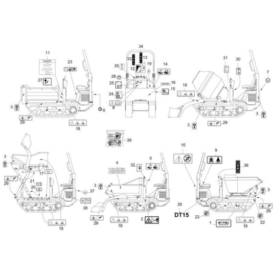 Decals for Wacker DT15 Track Dumper