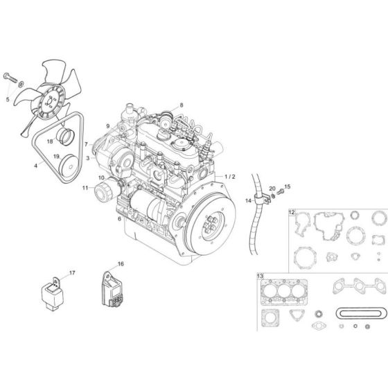 Engine Assembly for Wacker DT15 Track Dumper