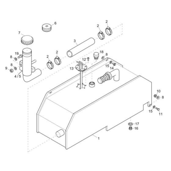 Fuel Tank Assembly for Wacker DT15 Track Dumper