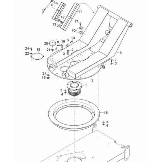 Swivel Bracket Assembly for Wacker DT15 Track Dumper