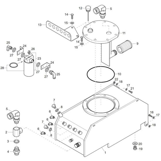 Hydraulic Tank Assembly for Wacker DT15 Track Dumper