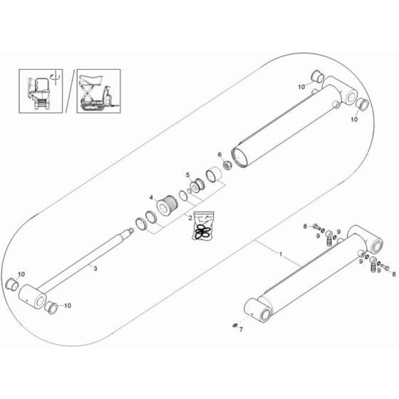 Tilt Cylinder Assembly for Wacker DT15 Track Dumper