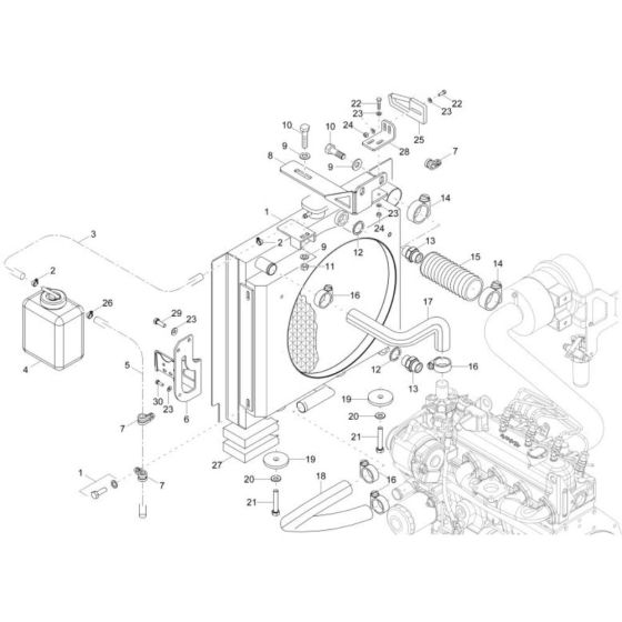 Cooler Assembly for Wacker DT23 Track Dumper