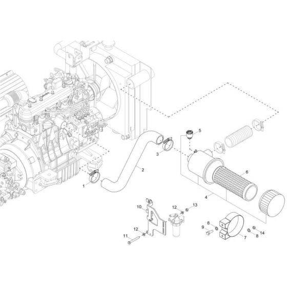 Air Cleaner Assembly for Wacker DT23 Track Dumper