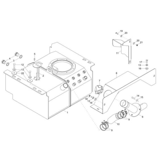 Fuel Tank Assembly for Wacker DT23 Track Dumper