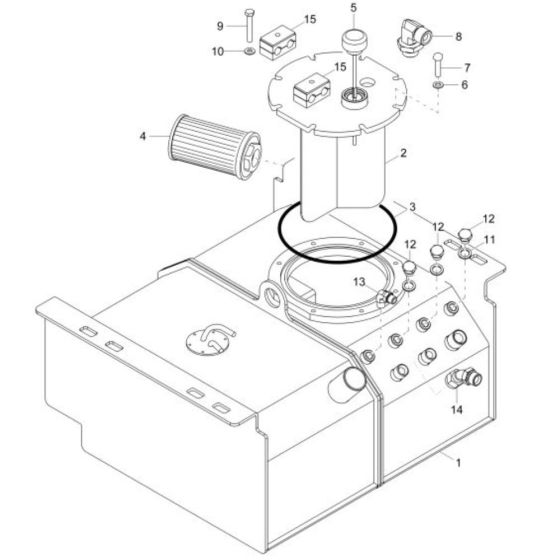 Hydraulic Tank Assembly for Wacker DT23 Track Dumper