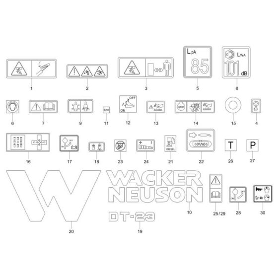 Decals for Wacker DT23 Track Dumper