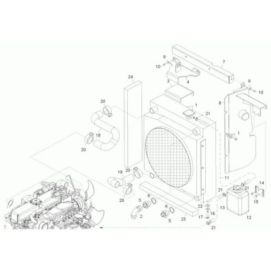 Cooler Assembly for Wacker DT25 Track Dumper