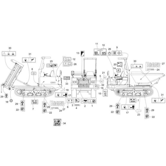 Decals for Wacker DT25 Track Dumper