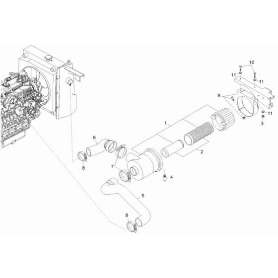 Air Cleaner Assembly for Wacker DT25 Track Dumper