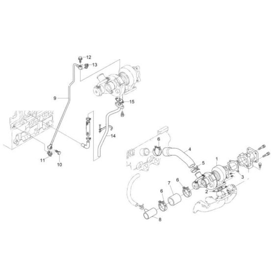 Turbocharger Assembly for Wacker DT25 Track Dumper