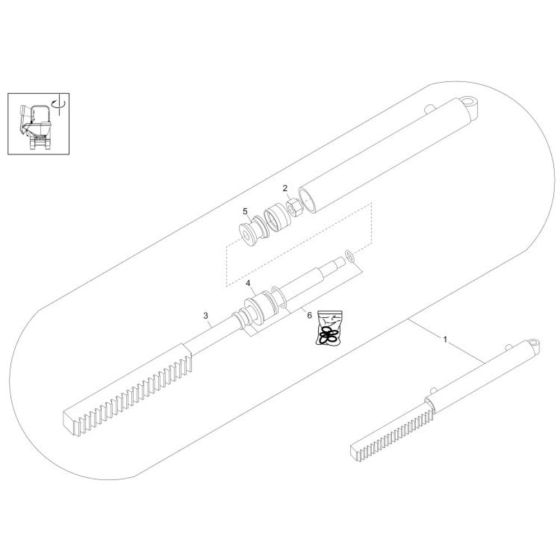 Boom Offset Cylinder Assembly for Wacker DT25 Track Dumper