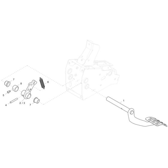 Foot Brake Assembly for Wacker DV100 Dumper