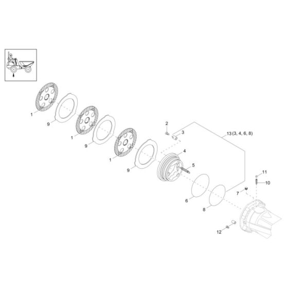 Brake Assembly -1 for Wacker DV100 Dumper