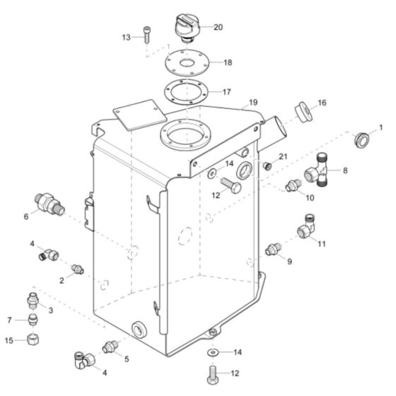 Hydraulic Tank Assembly for Wacker DV100 Dumper