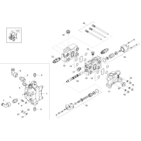 Control Valve Assembly for Wacker DV100 Dumper