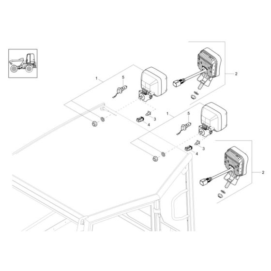 Working Light Assembly for Wacker DV100 Dumper