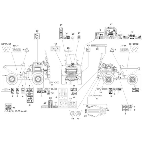 Decals for Wacker DV100 Dumper