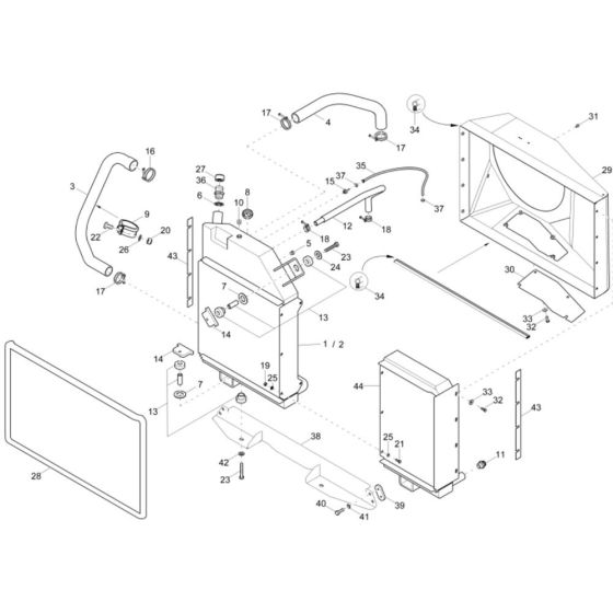 Combi-Cooler Assembly for Wacker DV100 Dumper