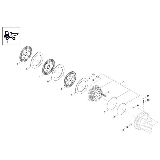 Brake Assembly -1 for Wacker DV125 Dumper