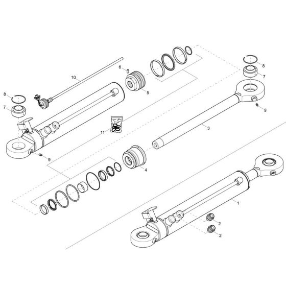 Steering Cylinder Assembly -1 for Wacker DV125 Dumper