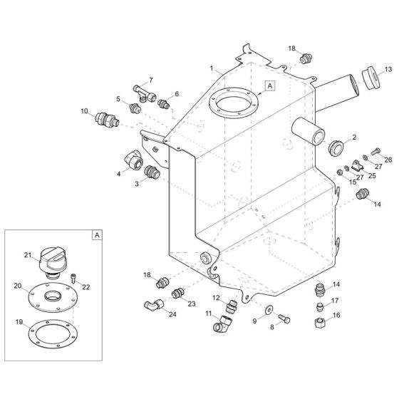 Hydraulic Tank Assembly for Wacker DV125 Dumper