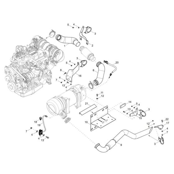 Exhaust Assembly for Wacker DV125 Dumper