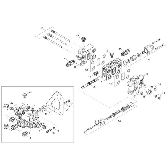 Control Valve Assembly for Wacker DV125 Dumper