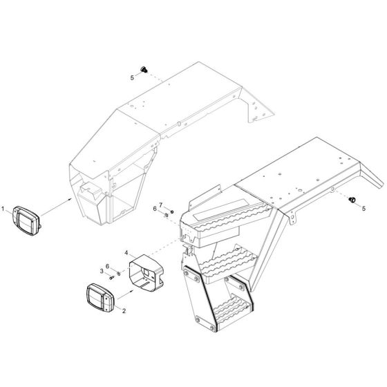 Headlight Assembly for Wacker DV125 Dumper