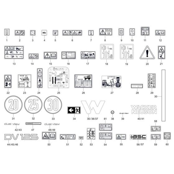 Decals for Wacker DV125 Dumper