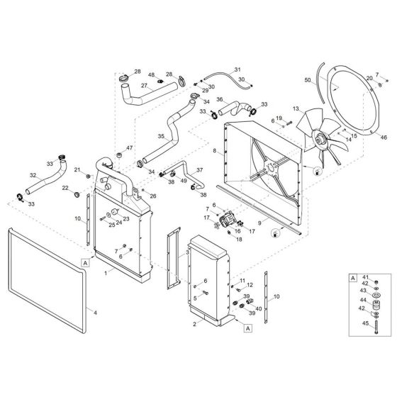 Combi-Cooler Assembly for Wacker DV125 Dumper