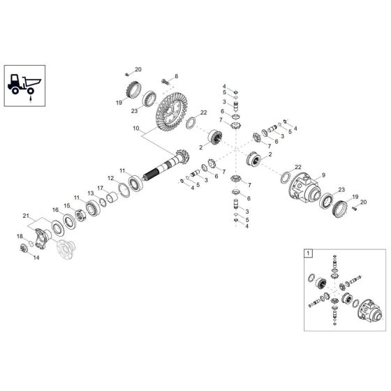 Differential Axle Assembly for Wacker DV125 Dumper