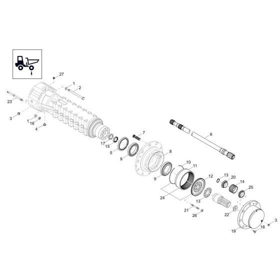 Axle Case, Wheel Hub Assembly for Wacker DV125 Dumper