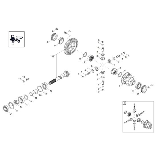 Differential Axle -1 Assembly for Wacker DV125 Dumper