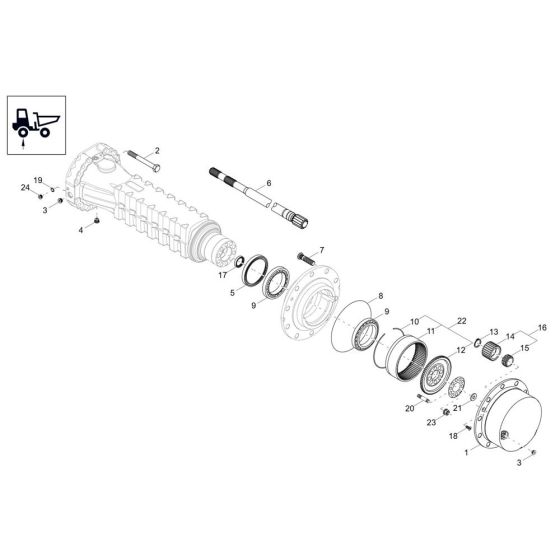 Axle Case, Wheel Hub -1 Assembly for Wacker DV125 Dumper