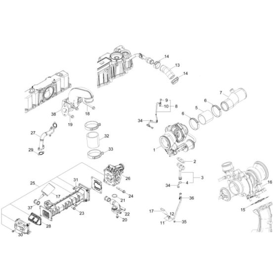 Turbo Supercharger Assembly for Wacker DV60 Dumper