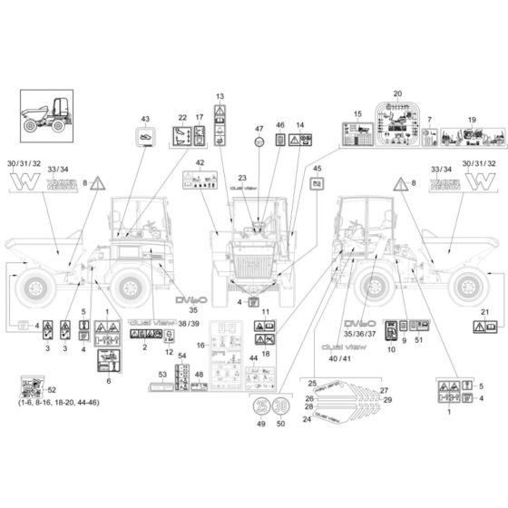 Decals -1 for Wacker DV60 Dumper